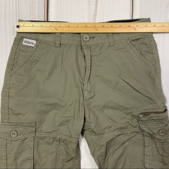 SUPERDRY Men’s Army Green Cargo Pants Size 32 - Picture 10 of 12